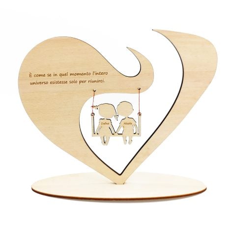 LAC Personalizzato in Legno, Regalo San Valentino o Anniversario per Lui o Genitori, Scritta Cuore su Legno Idee Regalo Donna, Fidanzata, o Natale.