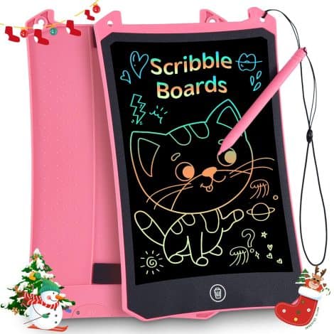Tavoletta Grafica LCD Rosa PINKCAT: Scrivi, cancella e disegna con questa lavagna digitale portatile 8.5 pollici. Perfetta per casa e scuola.
