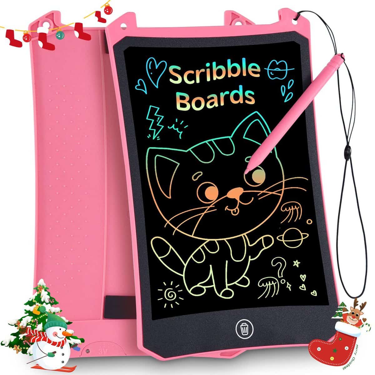 Tavoletta Grafica LCD Scrittura, 8.5 Pollici Lavagna da Disegno Digitale Portatile PINKCAT Ewriter Cancellabile Disegno Pad Writing Tablet per Bambini Adulti della Casa Scuola, Rosa