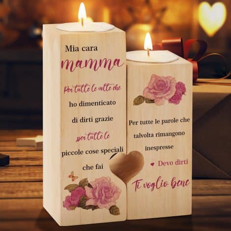 Candela a Cuore, Regalo Mamma Compleanno, Idee Regalo per Natale alla festa della mamma.