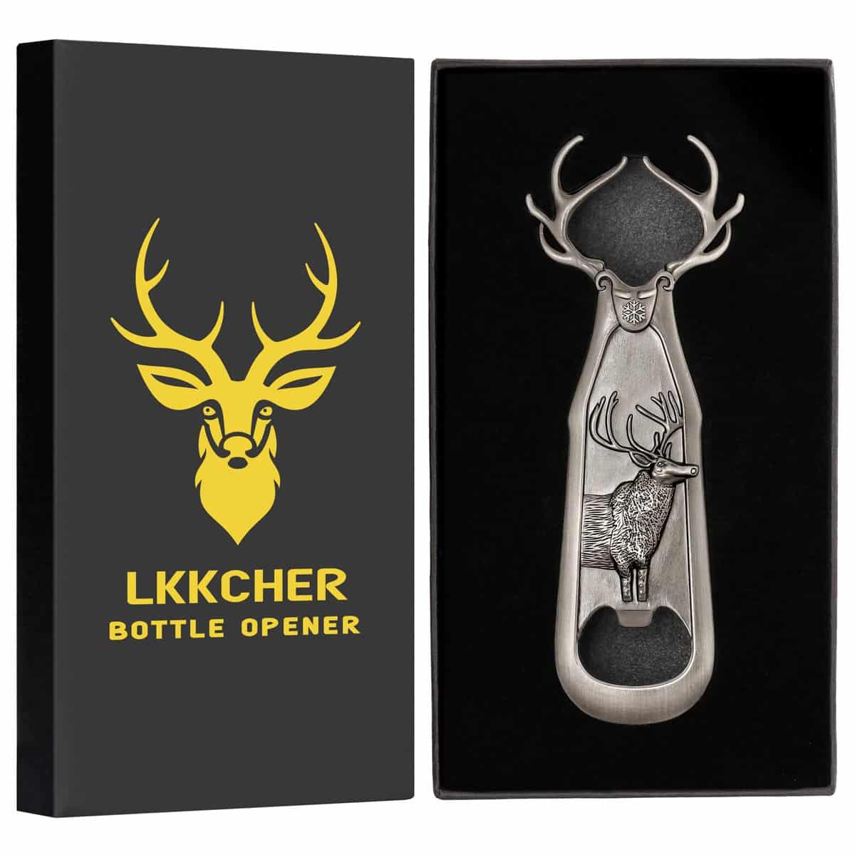LKKCHER Apribottiglie di Birra con Corna di Cervo e Renna, Regalo per Natale, Matrimoni, Feste di Compleanno, Regali per Uomini, Donne, Papà, Mamma, Ospiti, Regalo per Fan di Cervi Cacciatori di Cervi