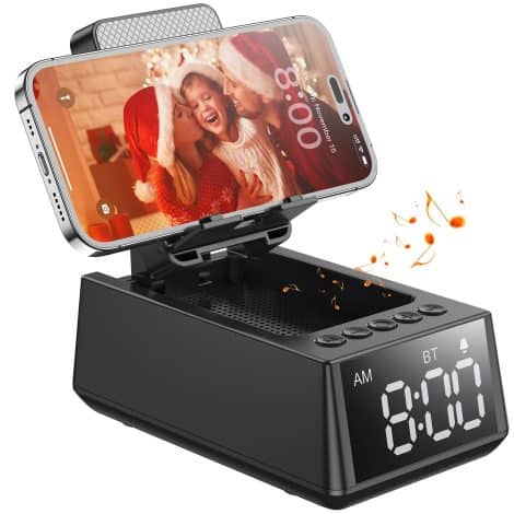 Regali per lui, lei, supporto per cellulare, altoparlanti Bluetooth, gadget per la cucina Cool Tech, supporto regolabile, altoparlante wireless iPhone/Samsung/iPad Tablet.
