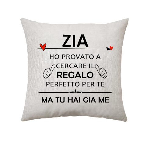 Copri cuscino “Grazie Zia” – Ideale per feste di compleanno, matrimonio e Natale!
