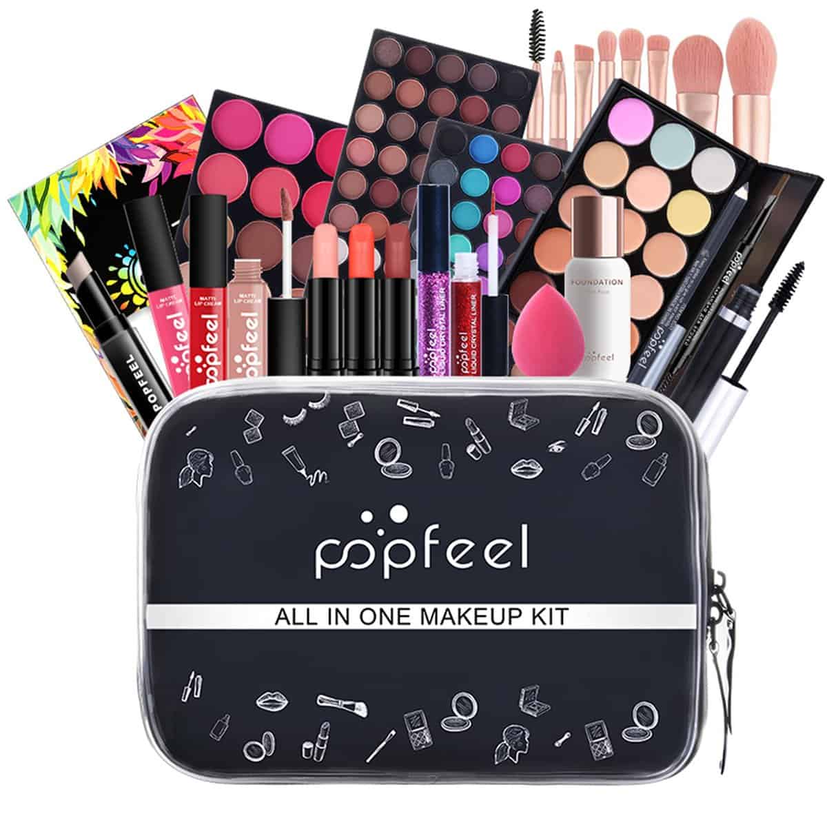 Set di Trucchi Kit di Bellezza Cosmetici, Principianti Cofanetto Make-Up per Trucco da Viaggio Portatile Idea Regalo Donna Natale con Rossetto Correttore Ombretti Lucidalabbra Palette