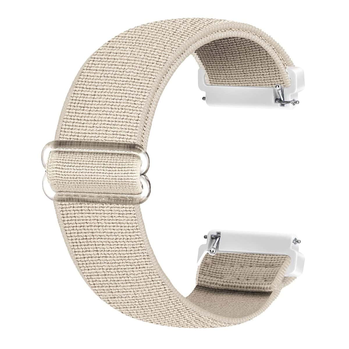 Ecogbd Cinturino di ricambio elastico compatibile con cinturino Fitbit Versa/cinturino Fitbit Versa Lite/cinturino Fitbit Versa 2, cinturini in nylon tessuto morbido per donna uomo (Beige)