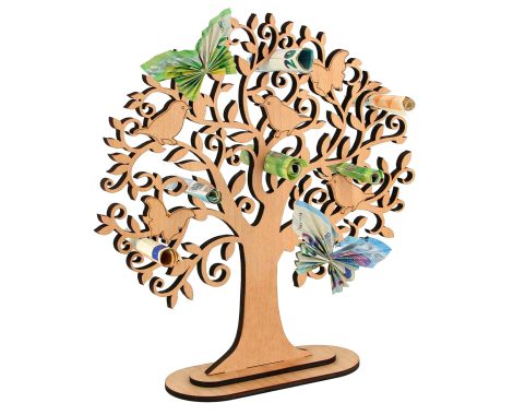 Giftota – Regalo di compleanno unico – Portafoglio personalizzato – Decorazione per eventi speciali – Albero dei soldi in legno – Regalo di denaro per tutti – Album degli ospiti