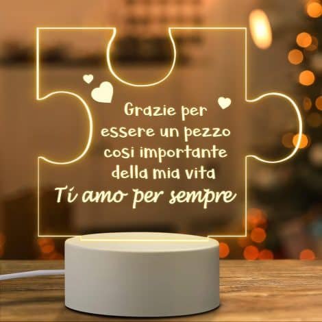Regali romantici per Natale, anniversario o San Valentino: lampada notturna per lui, lei, marito, moglie, coppia, amica.