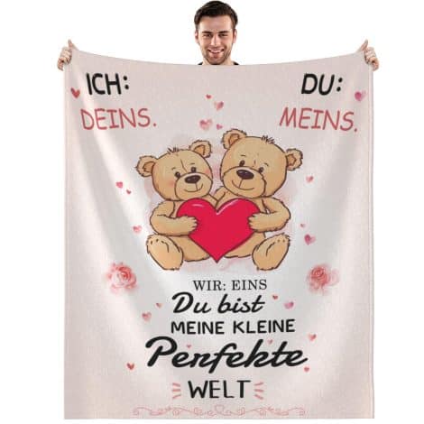 Coperta in pile ideale per regali romantici come anniversari di matrimonio, San Valentino, Natale. Adatta a uomini, donne e coppie.