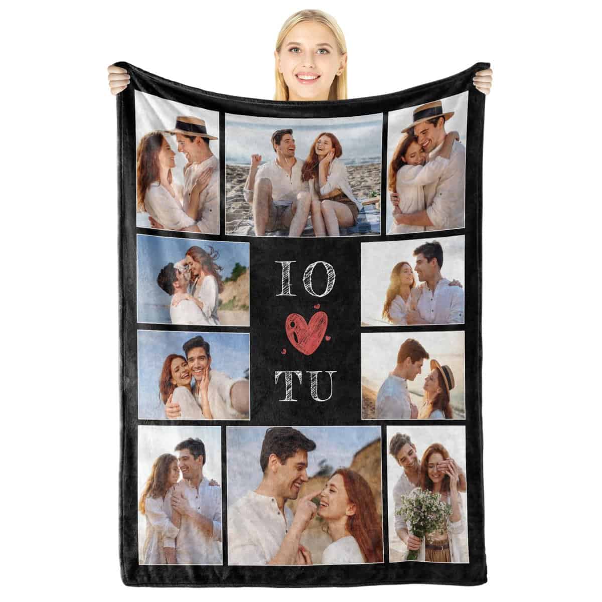 Giftove Regalo Anniversario per Lui e Lei, Coperta Personalizzata con Foto, Idee Regalo Fidanzato Fidanzata, Regali di Coppia Personalizzati, Regalo Anniversario Matrimonio per Moglie e Marito