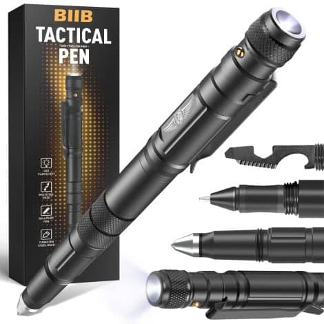 BIIB Set Regalo Uomo, Penna Multiuso con Torcia, Utile Gadget, Perfetto per Natale, Compleanno, Anniversario, San Valentino e Festa del Papà.