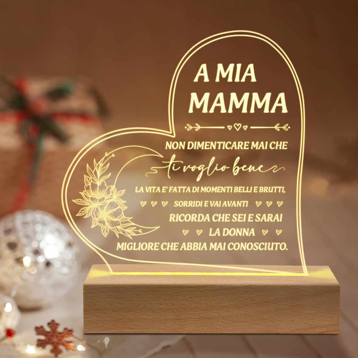 Niyewsor Regalo Mamma Natale, Regali per Mamma Luce Notturna, Regalo Mamma Compleanno, Regalo Mamma Originale, Festa Della Mamma Natale Regalo per Mamma