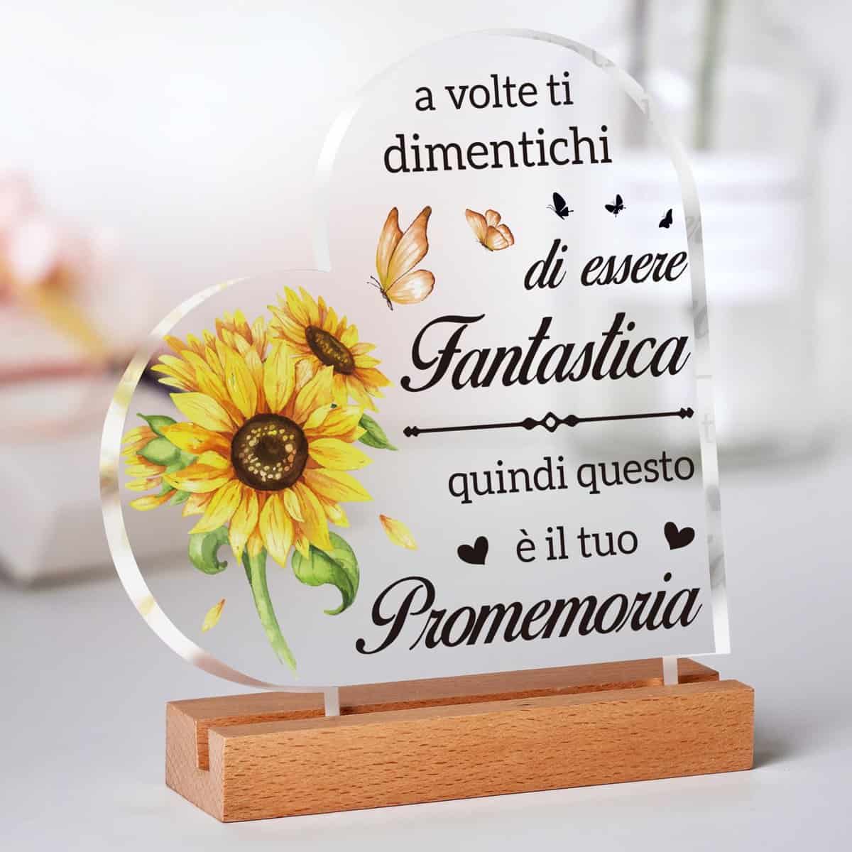 Regali per donna natale - Regali di ispirazione in Targa acrilica, Regali di Compleanno Donna, Regali Ispirativi per Migliori Amiche, Colleghe, Moglie, Madre, Sorelle