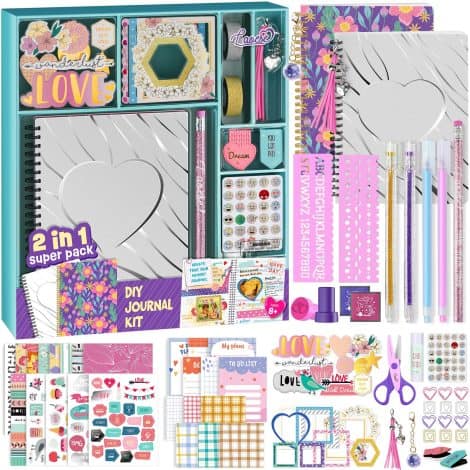 Kit diario creativo da 2 pezzi per ragazze di 8-14 anni – Regalo originale per compleanni – Attività manuali per adolescenti.