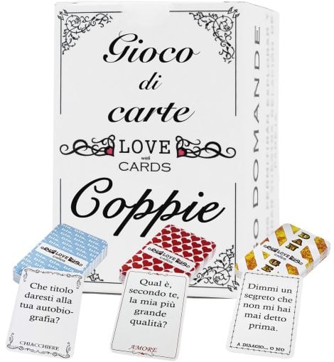 AMOREconCARTE gioco romantico per due. Ideale per coppie, fidanzati o sposati. Regalo unico per San Valentino e anniversari.