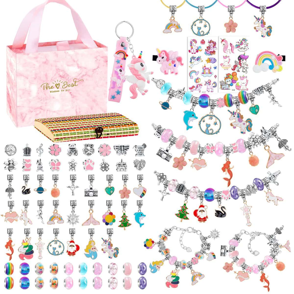 AUTTOYS Regalo Bambina 4-12 Anni, Kit Braccialetti fai da te Bambina Regalo Bambina 5 6 7 8 9 10 11 12 Anni Kit per Braccialetti Bambina Gioco Bambina 5 6 7 8 9 10 11 Anni Kit per Braccialetti