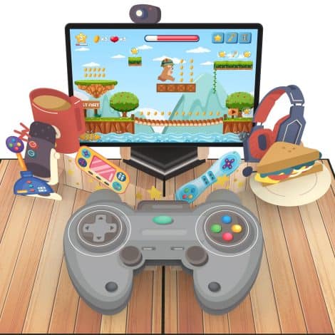 Biglietto di auguri MOKIO® Pop-Up – Gamepad, Console e Schermo – Biglietto regalo 3D per compleanno o regali.