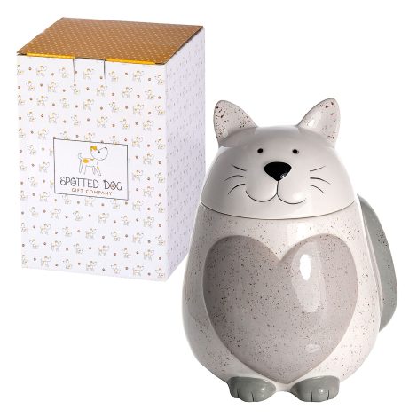 Barattolo da Cucina Gatto con Cuore – per tè, caffè e zucchero – Ideale per gli amanti dei gatti.