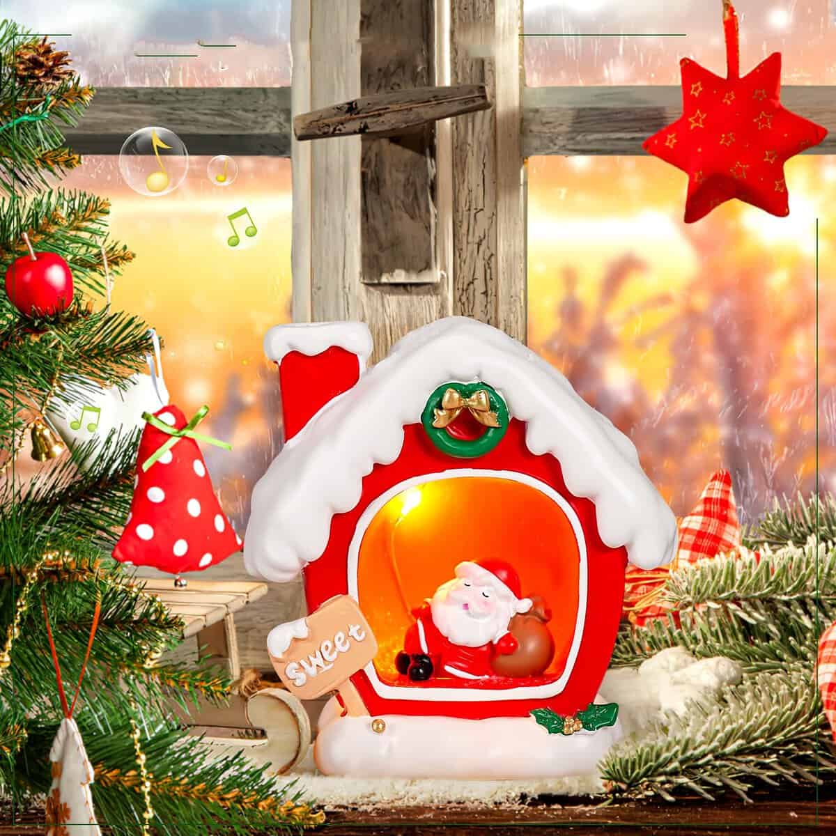 Achort Vendita di Decorazioni Natalizie Luci di Natale con LED Tea Light Lampion Flame Lamp Fireless Candles Lamp per la Decorazione di Natale all'aperto e Interna