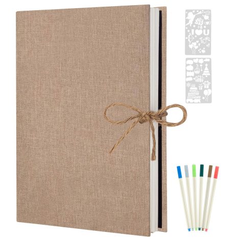 Album fotografico autoadesivo con 60 pagine bianche, perfetto come regalo di compleanno per donne, mamme e ragazze. (Beige)