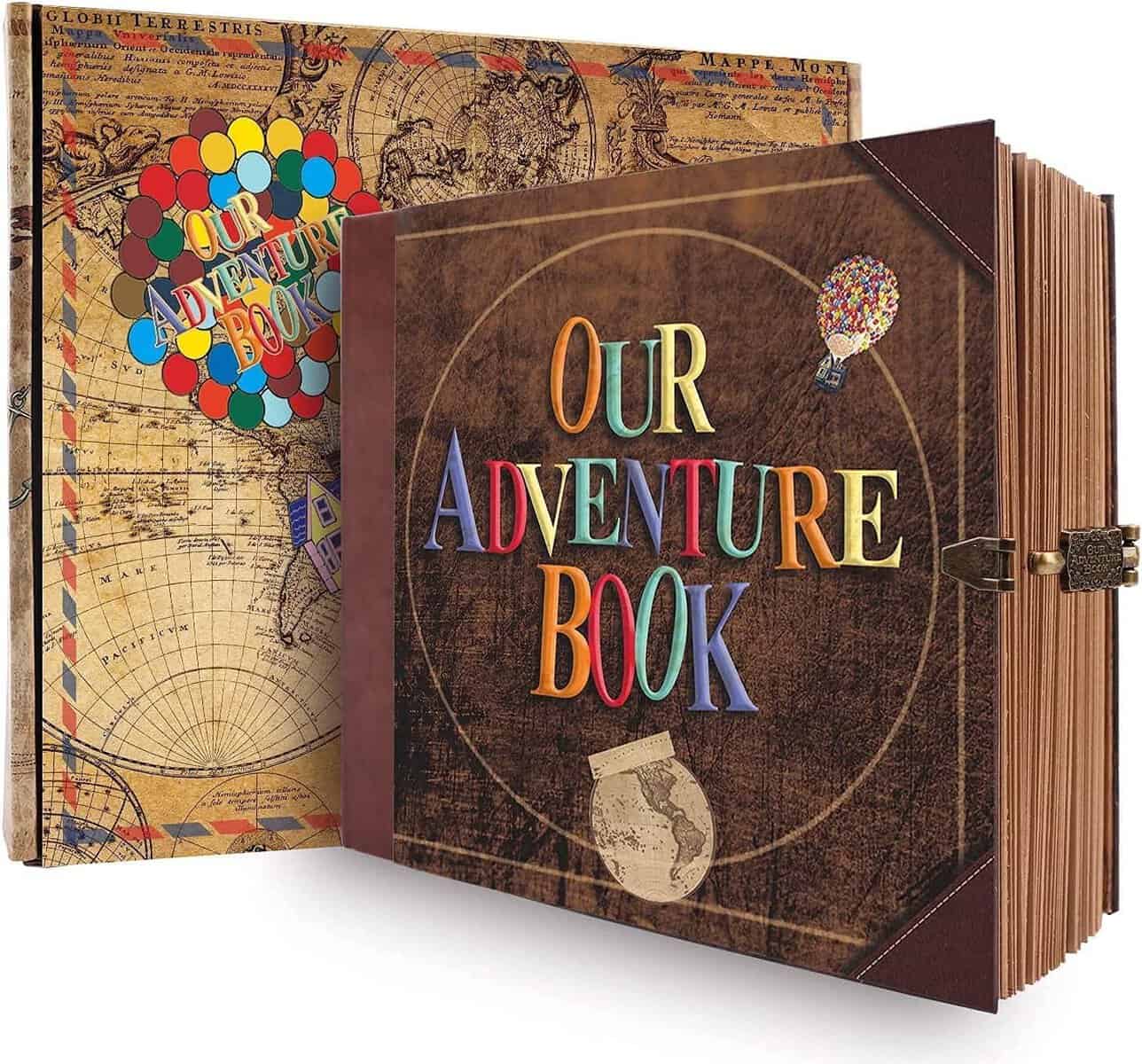 Our Adventure Book Diario Fotografico,Album Foto Souvenir Viaggio Stile Retrò, Libro Ospiti Vintage Fai da Te per Anniversari, Matrimoni, Scrittura di Viaggio. Regali Donne, Amici, Compleanni (Palla)
