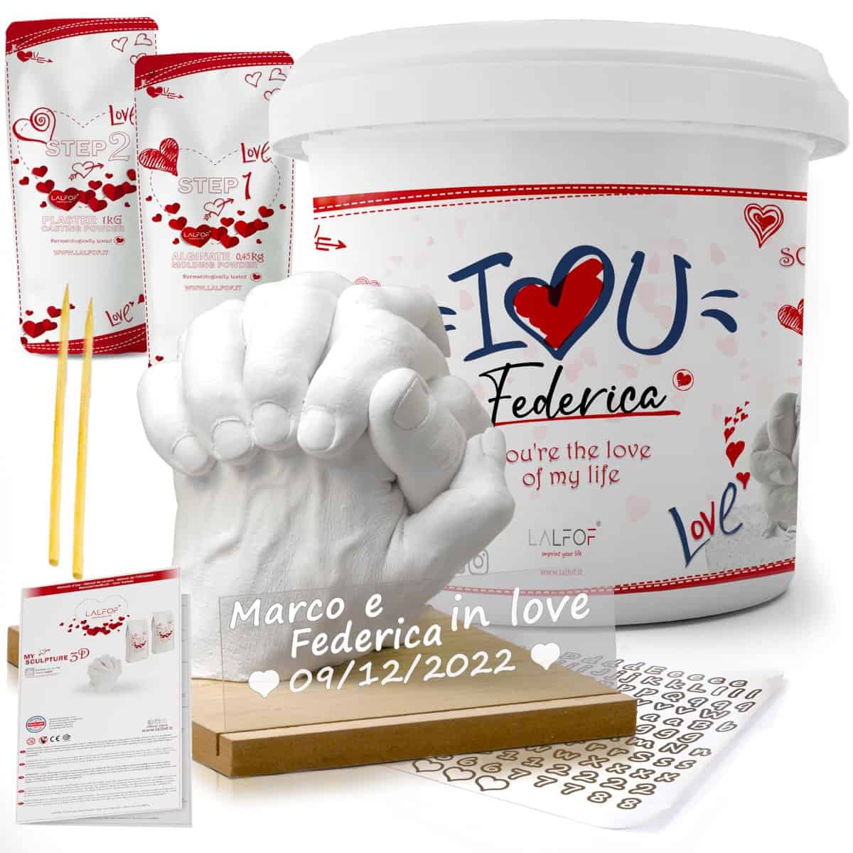 Lalfof® Kit Calco Mani Coppia con Nome. Idee Regalo Donna, Regali Natale 2023 Offerte. Idee Regalo Anniversario per Lui Lei, Regali di Coppia,Regalo Fidanzato,Regalo Fidanzata,Regalo per Lui Lei