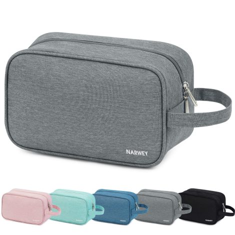 Borsa da viaggio per toilette unisex con barba Narwey, pratica e dal design grigio.