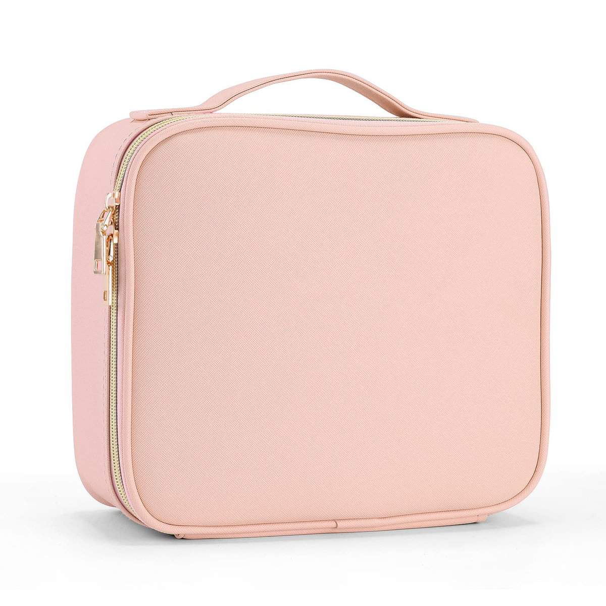 Joligrace Borsa Cosmetici Makeup Bag Borsa porta Trucchi Borsa Trucco Professionale Valigetta Trucco Borso Trousse Trucchi Beauty Case da Viaggio Donna PU Pelle con Scomparto Rimovibile, Rosa