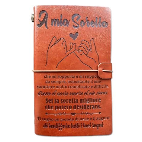 OMNIQI Idea regalo per sorella: quaderno in pelle per Natale, compleanno o qualsiasi occasione speciale.