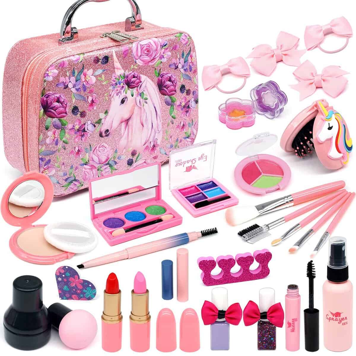 Trucchi Bambina Set da Trucco per Bambine - 27 pezzi Valigetta Trucchi Bambinaregali di Trucco Sicuri e Valigia Trucchi Bambina,Regali di Compleanno di Natale per Ragazze di 4 5 6 7 8 9 10 Anni
