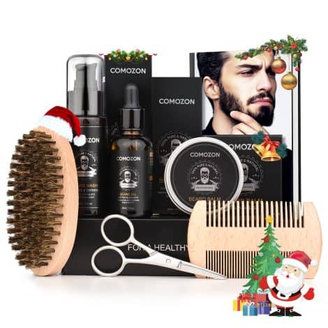 Kit Barba Uomo Naturale 100%, Set Regalo 6 in 1 per la cura della barba.