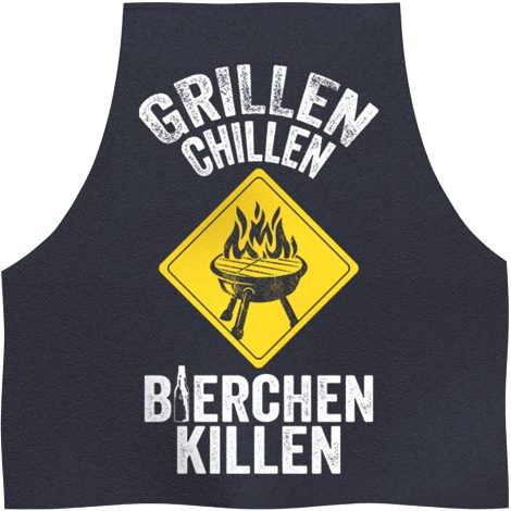 Grembiule da barbecue divertente per uomo – Bin am Grill – regalo per la festa del papà con certificato personalizzato – regali divertenti per papà e nonno – idee regalo.
