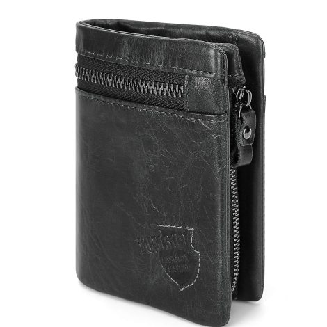 Portafogli uomo in pelle, YumSur portamonete con blocco RFID, sottile ed elegante, marrone retro. Miglior regalo per papà.