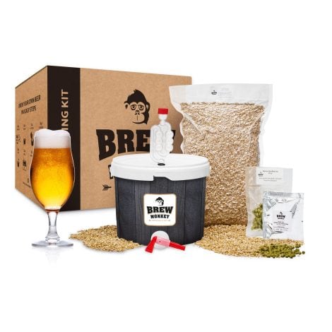 Kit per produrre birra bionda a casa Brew Monkey® con base da 5 litri e 6,4% di alcol. Perfetto come regalo di Natale originale per uomo.