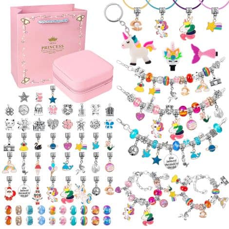 Set per creare braccialetti fai da te, regalo per ragazze da 5 a 12 anni.