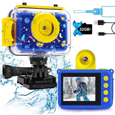 Macchina fotografica subacquea per bambini, regalo di Natale per ragazzi e ragazze da 3 a 12 anni.