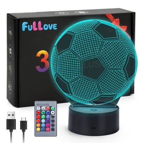 Lampada LED Calcio, un’idea regalo perfetta per ragazzi da 5 a 12 anni per eventi speciali come Comunione, Compleanno, Natale e Cresima.