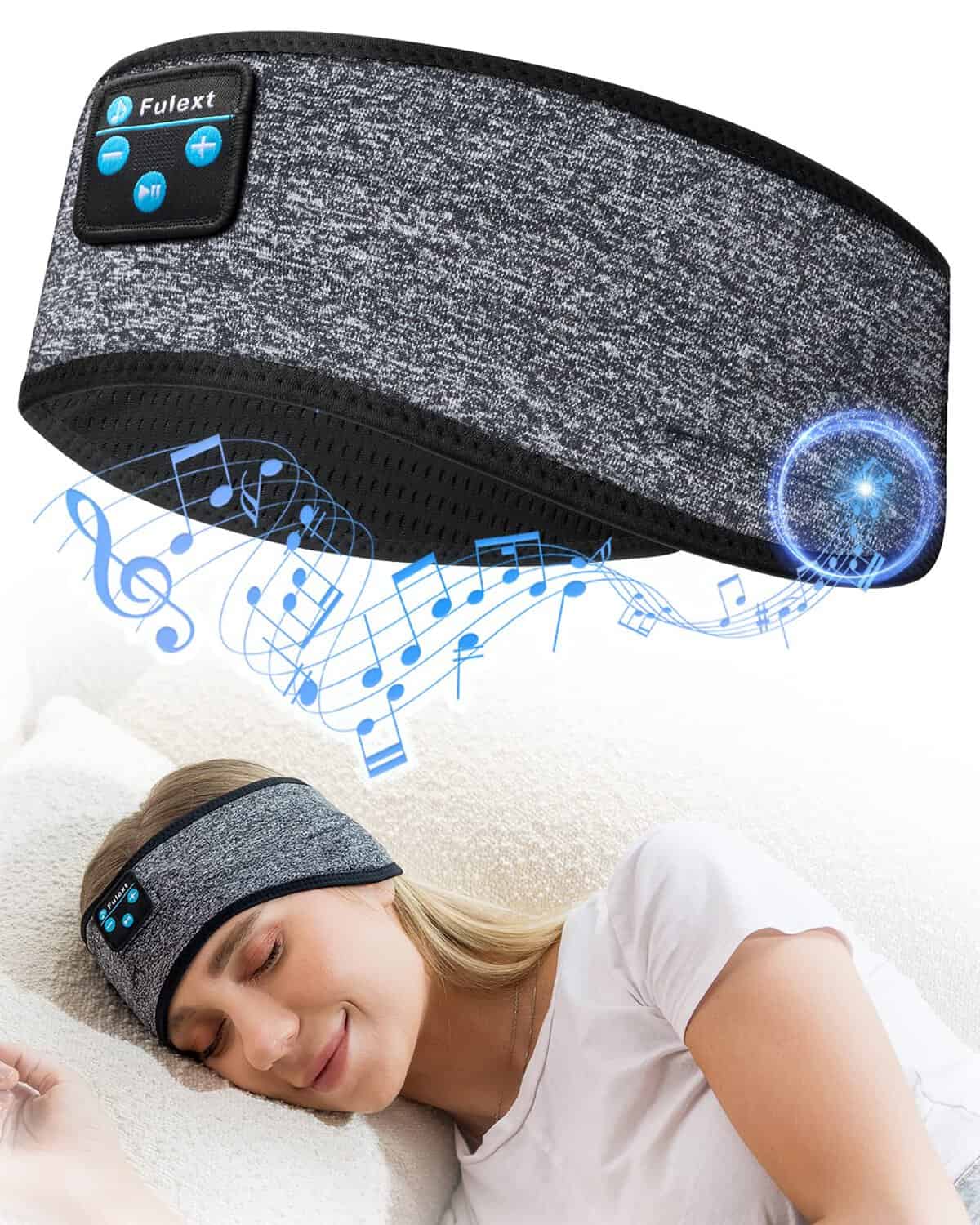 Fulext Cuffie Bluetooth per dormire, cuffie wireless con cancellazione del rumore, per chi dorme sul fianco, per ufficio, pisolino, viaggi aerei, rilassanti, meditazione, gadget tecnologici, regali
