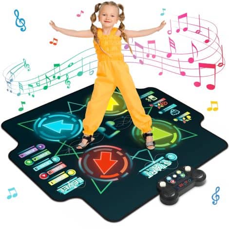 Tappetino Musicale con Bluetooth, Luci e Volume Regolabile, Ideale per Bambini da 6 a 8+ anni.