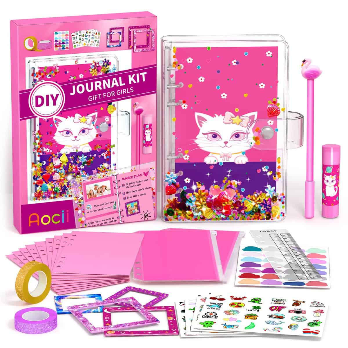 Aocii Kit di diario fai-da-te regali di compleanno per ragazze adolescenti di 6-14 anni, forniture per album di ritagli