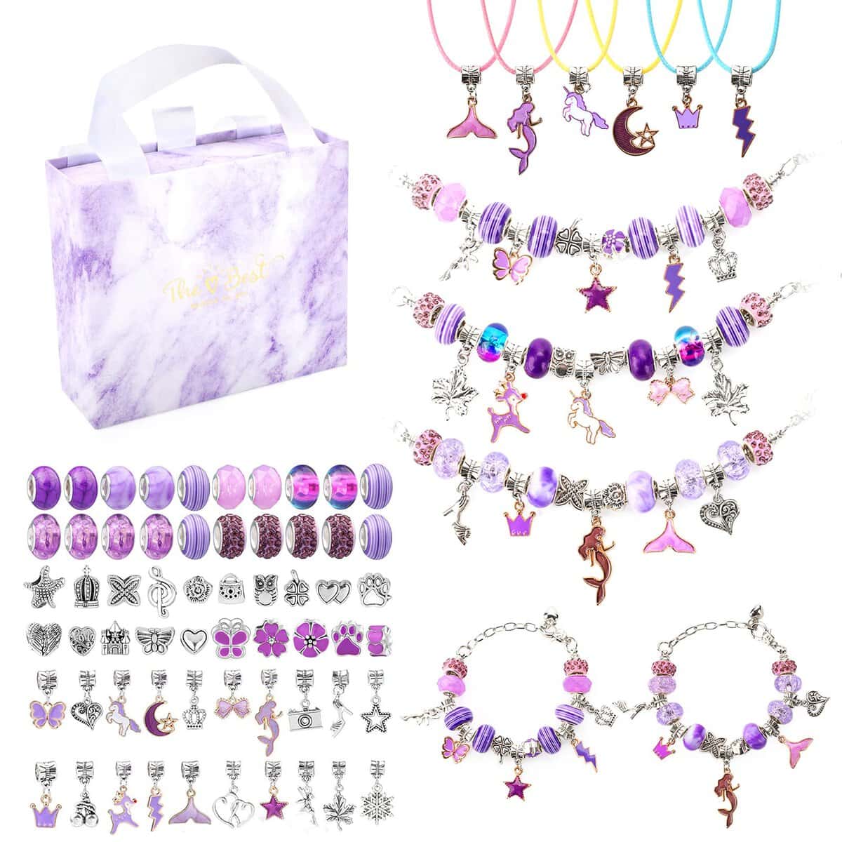 CICIGETI, Crea Kit Braccialetti Fai da Te, Idee Regali per Ragazza, Giochi per Bambina 5-12 Anni Femmina, Viola