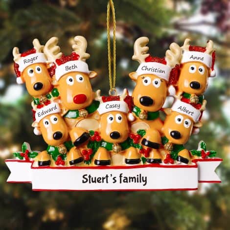 Ciondolo personalizzato di Natale con palline e nomi di famiglia, decorazioni in resina per Natale 2023, regali unici per partner e amici.