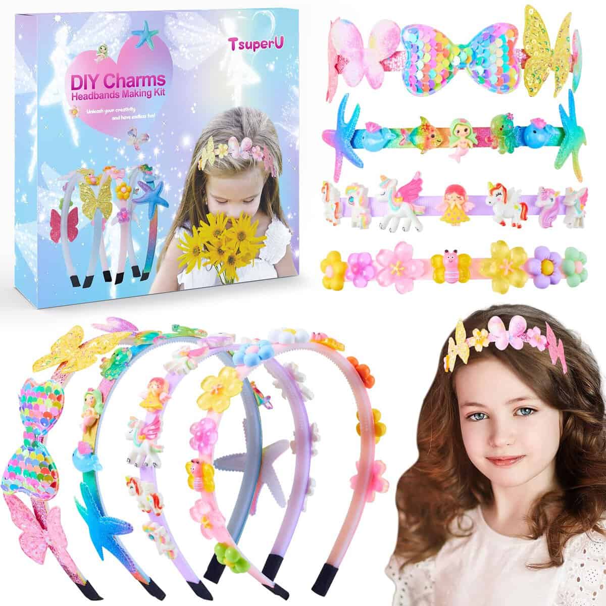 Regalo ragazza giocattolo ragazza 6-12 anni serra testa kit fai da te per bambini, calendario dell'Avvento idea regalo di Natale Rigolo accessorio capelli ragazza regalo compleanno unicorno giocattolo