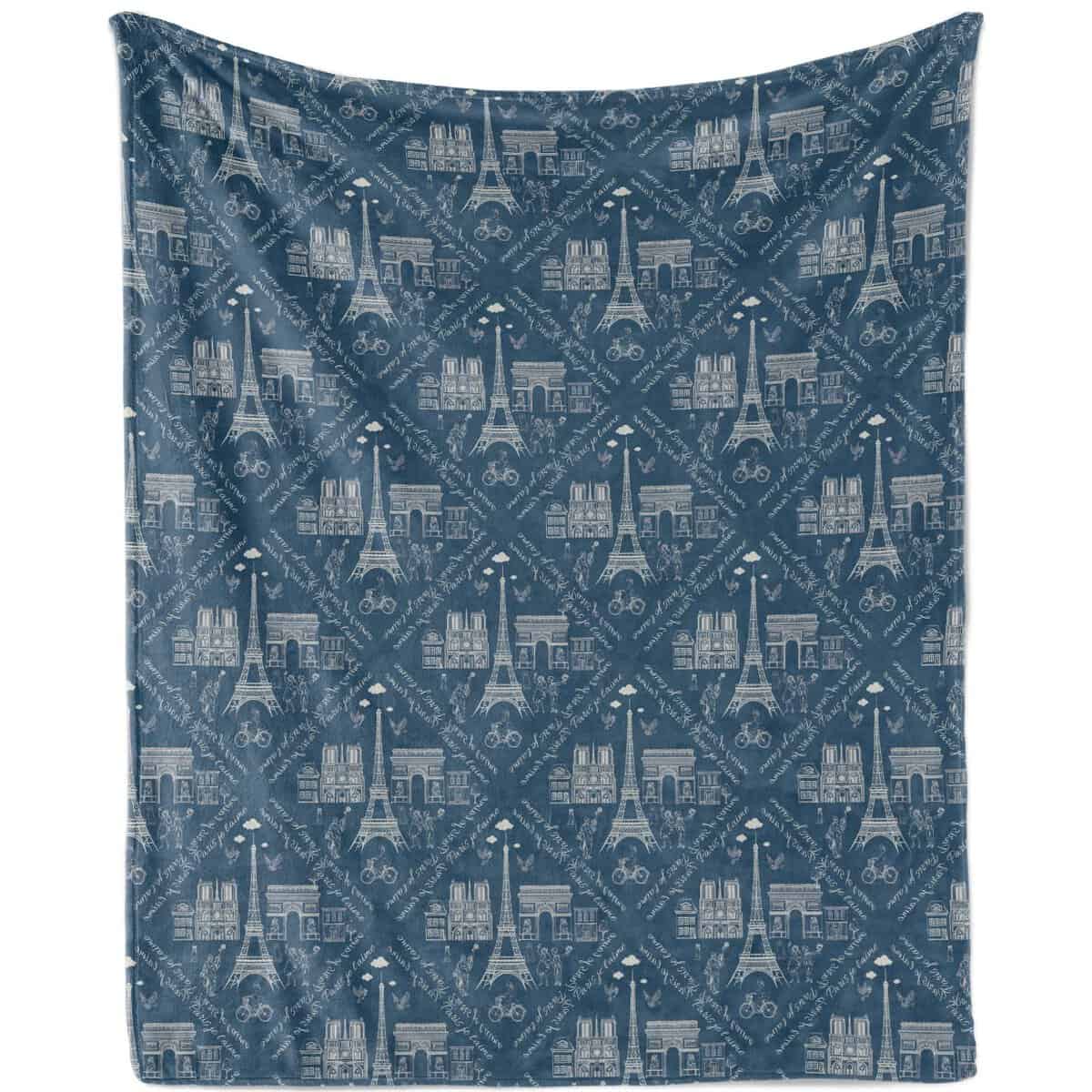 Coperta con stampa a torre Eiffel, 100 x 130 cm, blu Parigi, per donne, uomini, regali, soffice e morbida, coperta in pile per divano