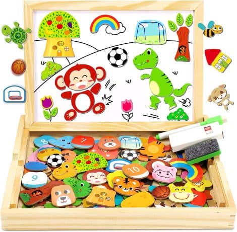 Gioco Magnetico Animali 2-3 anni: Puzzle Lavagna e Giochi Montessori per Bambini, Regalo Educativo.