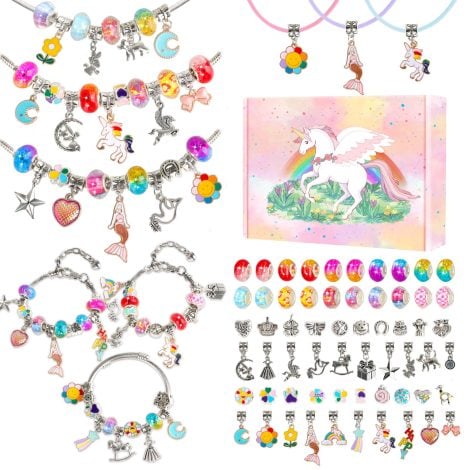 Kit per creare braccialetti fai da te per bambine dai 5 ai 12 anni: ideale come regalo di Natale o compleanno.
