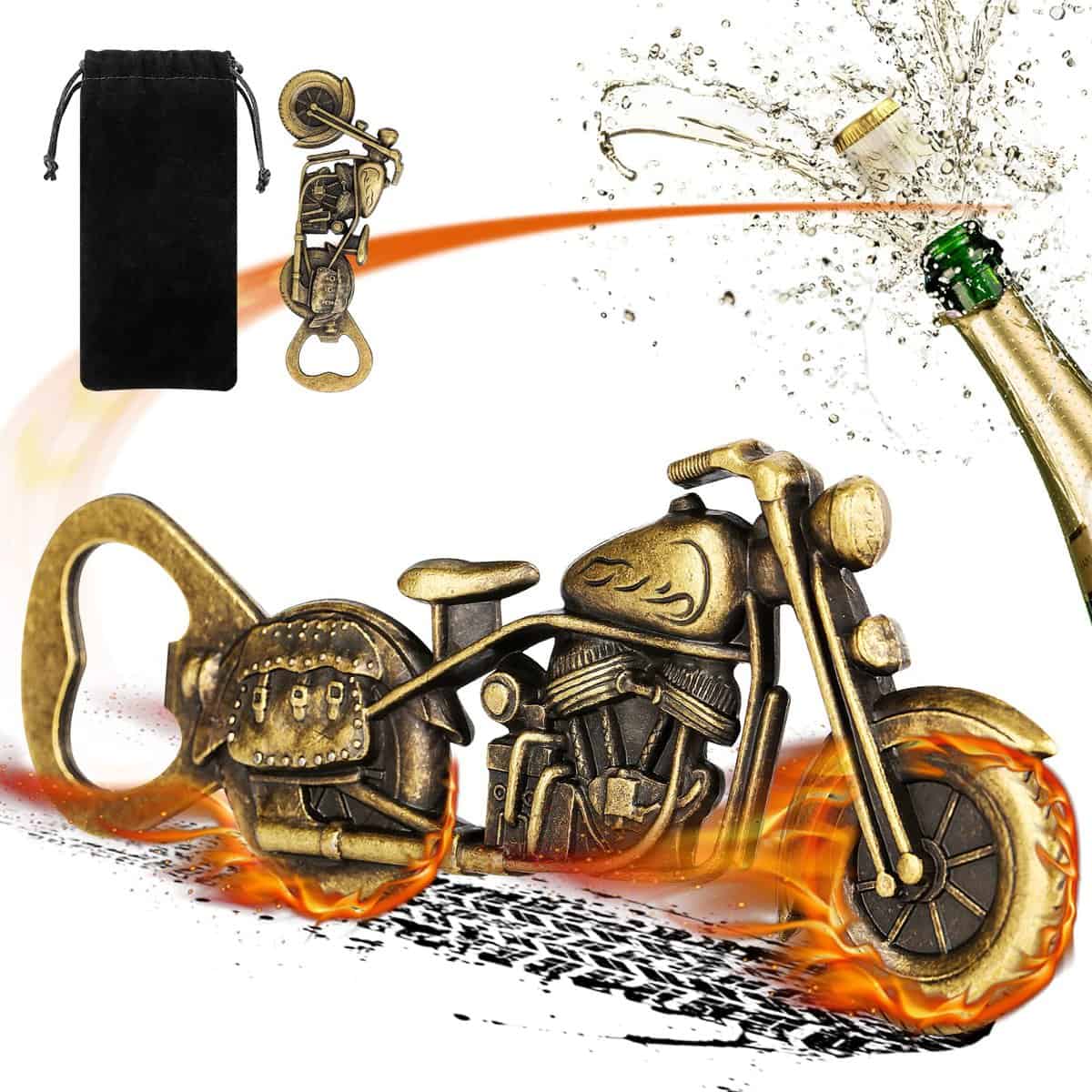 LKKCHER Apribottiglie da Moto Vintage, Festa del Papa Idee Regalo, Gadget da Uomo, Regali da Fare al Papà, Regalo Uomo, Regalo per Papà/Lui Marito Fidanzato, Regalo per gli Amanti Della Moto