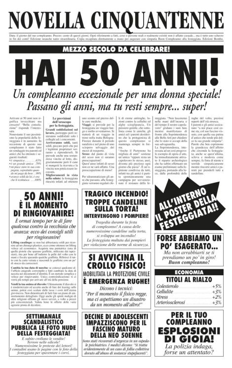 Biglietto di auguri per compleanno 50 anni dell’amica “Bombo”