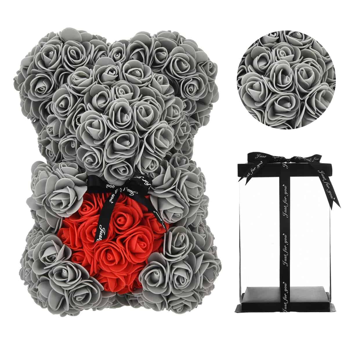 Regali per mamma, regalo di compleanno per donne, regalo di San Valentino, orsacchiotto rosa, in una confezione regalo, confezione regalo completamente assemblata, matrimonio e anniversario...