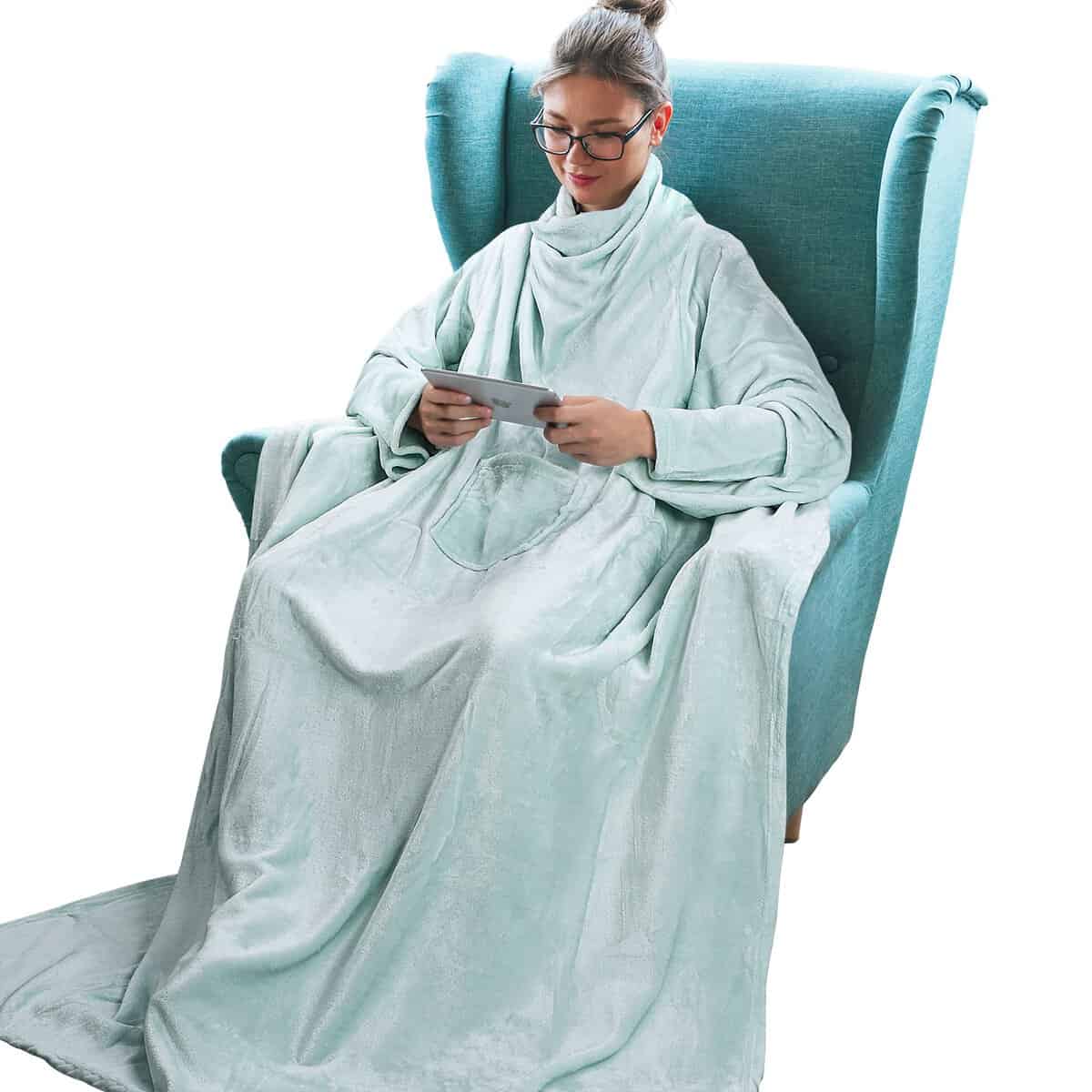 Catalonia Classy Coperta indossabile con maniche regalo per adulti donne uomini, extra caldo pile leggero accogliente coperta corpo, TV avvolgere coperta di lancio con tasca