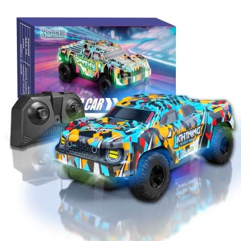 Macchina telecomandata per bambini, mini macchina radiocomandata con batteria ricaricabile, luce, velocità 10 e 15 km/h.